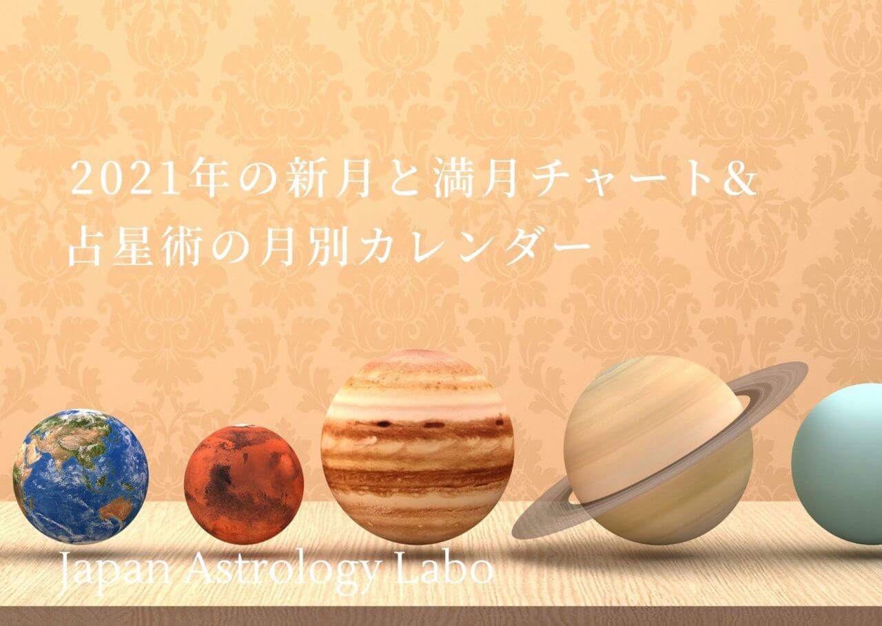 新月と満月のチャートと占星術月別カレンダー